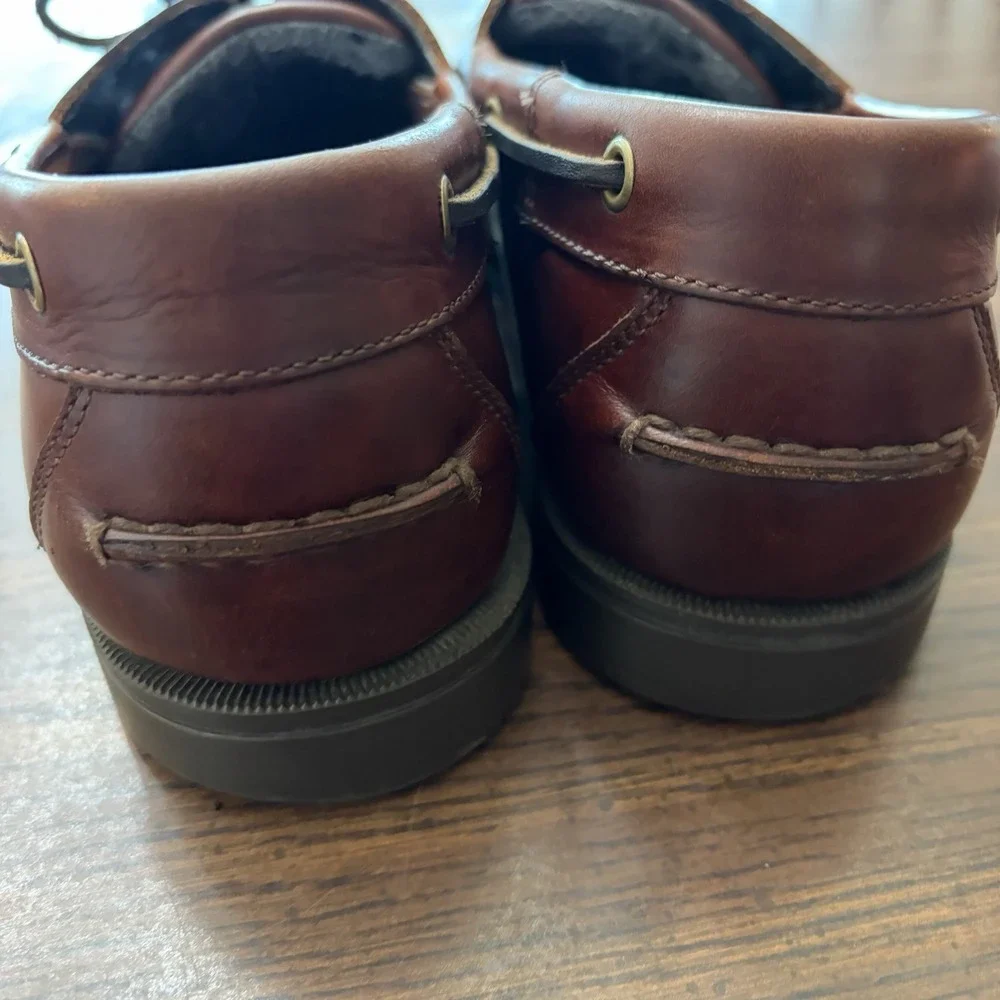 Rockport Men's Brown Leather Two Eye Boat Shoes Nautical Preppy Size 11 M